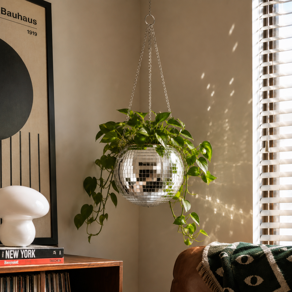 Discoball Hanging Planter