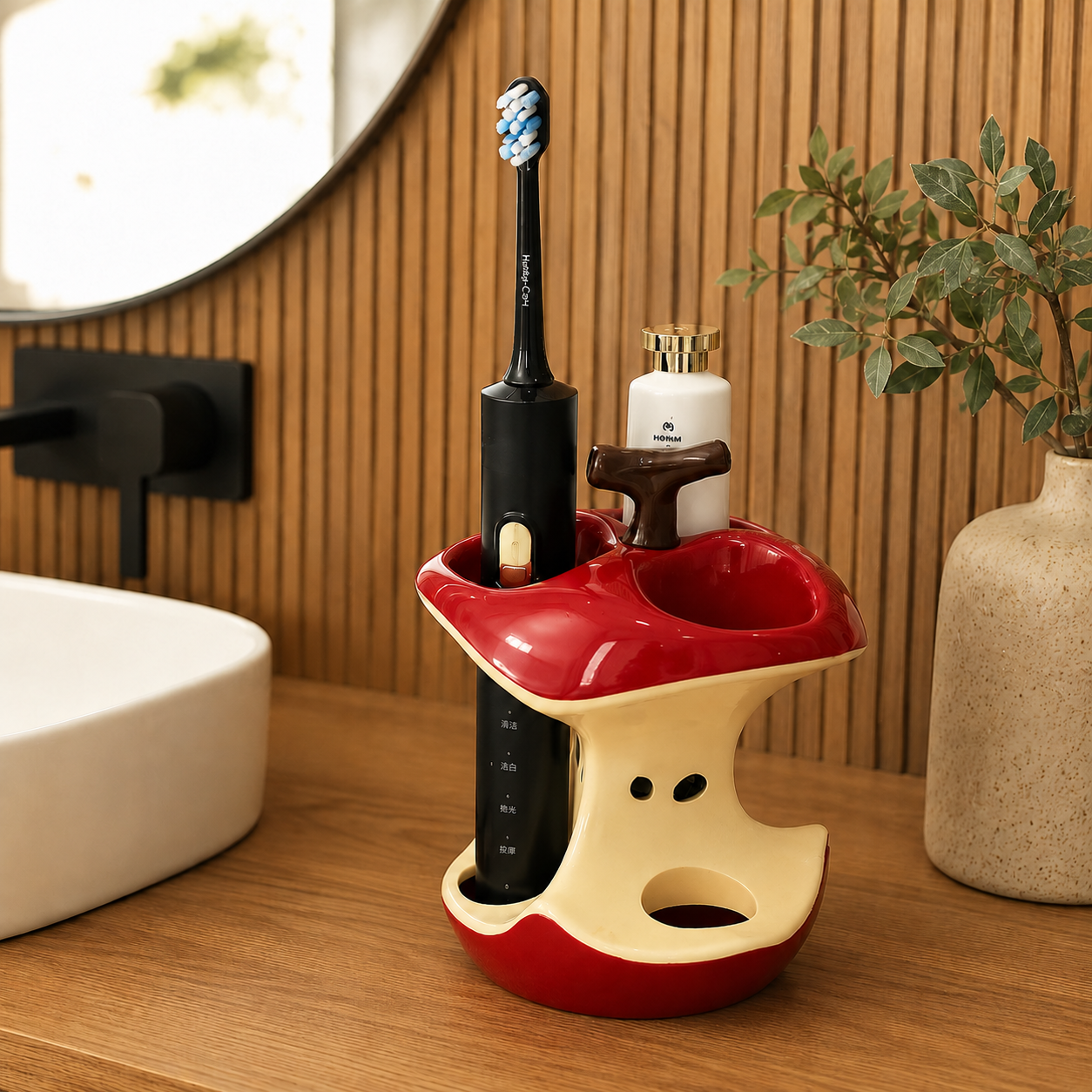 Apple Core Toothbrush Holder