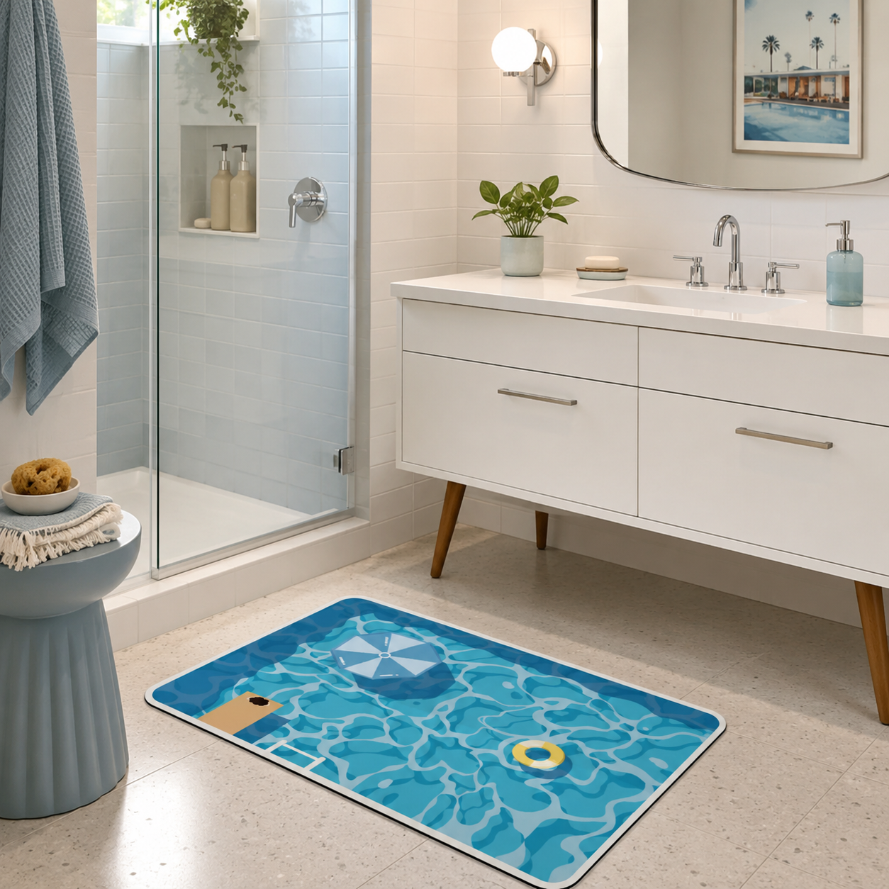 Poolside Rubber Bath Mat