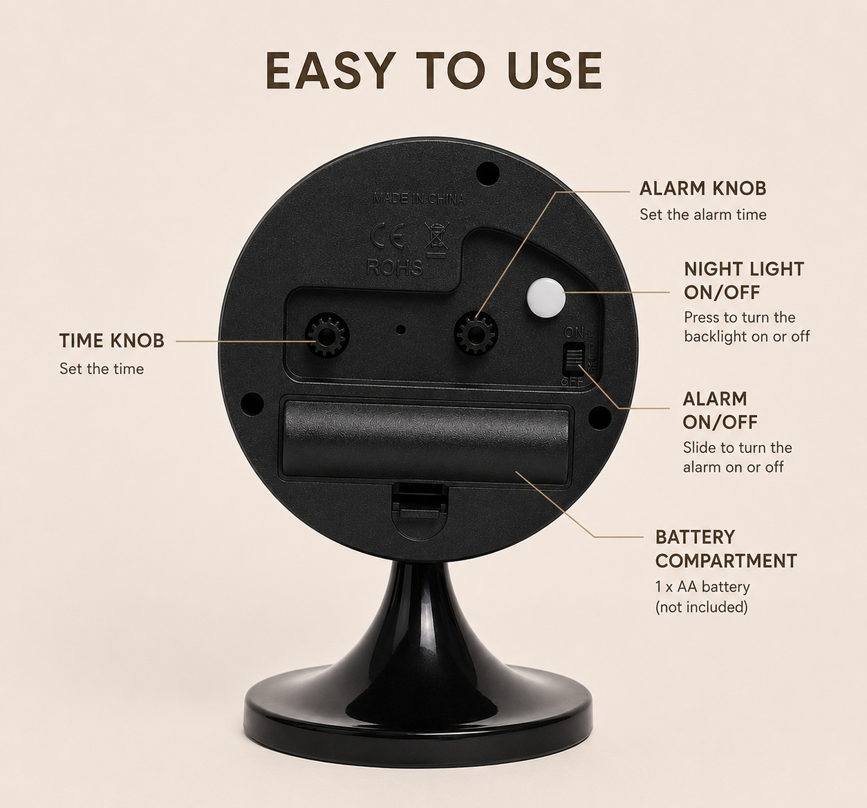 Tempo Desk Clock (2 Colours)
